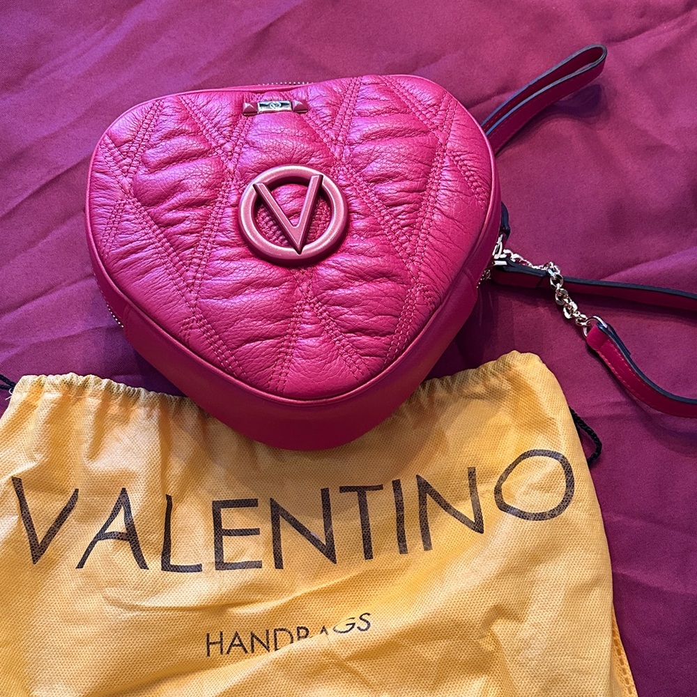 Valentino Fuchsia Heart Crossbody Bag